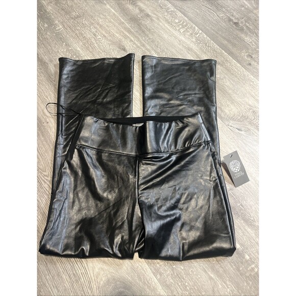 VINCE CAMUTO Women’s Faux Vegan Leather Bootcut Pants Black Size Small (28x29) - Picture 2 of 12